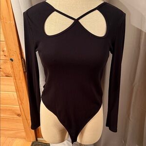 Elegant Black Long Sleeve Bodysuit